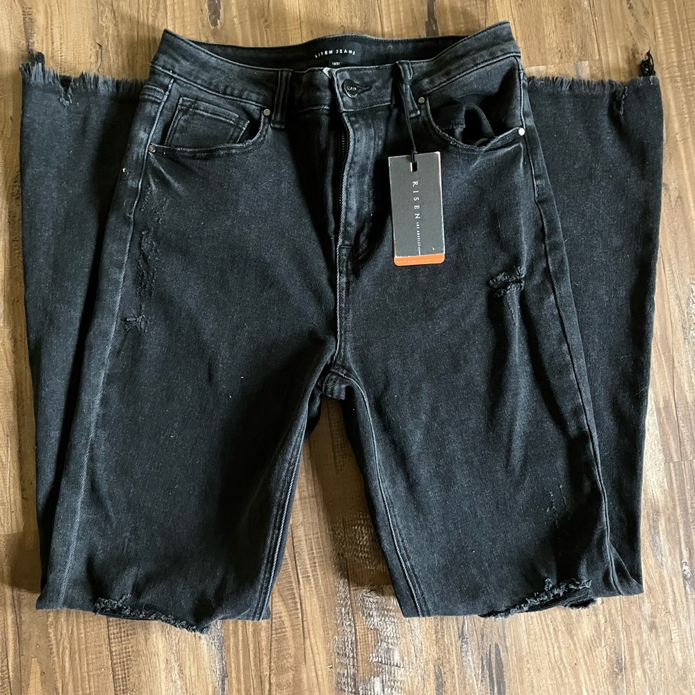 Black Flare Ripped Jeans